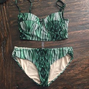 Used green striped bikini -S/XS